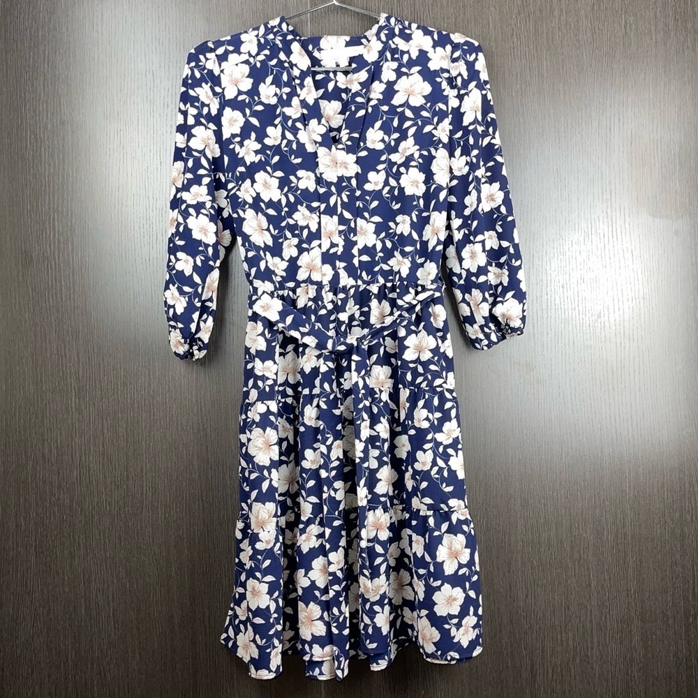 [Monteau] Navy Floral Dress - M - NWOT